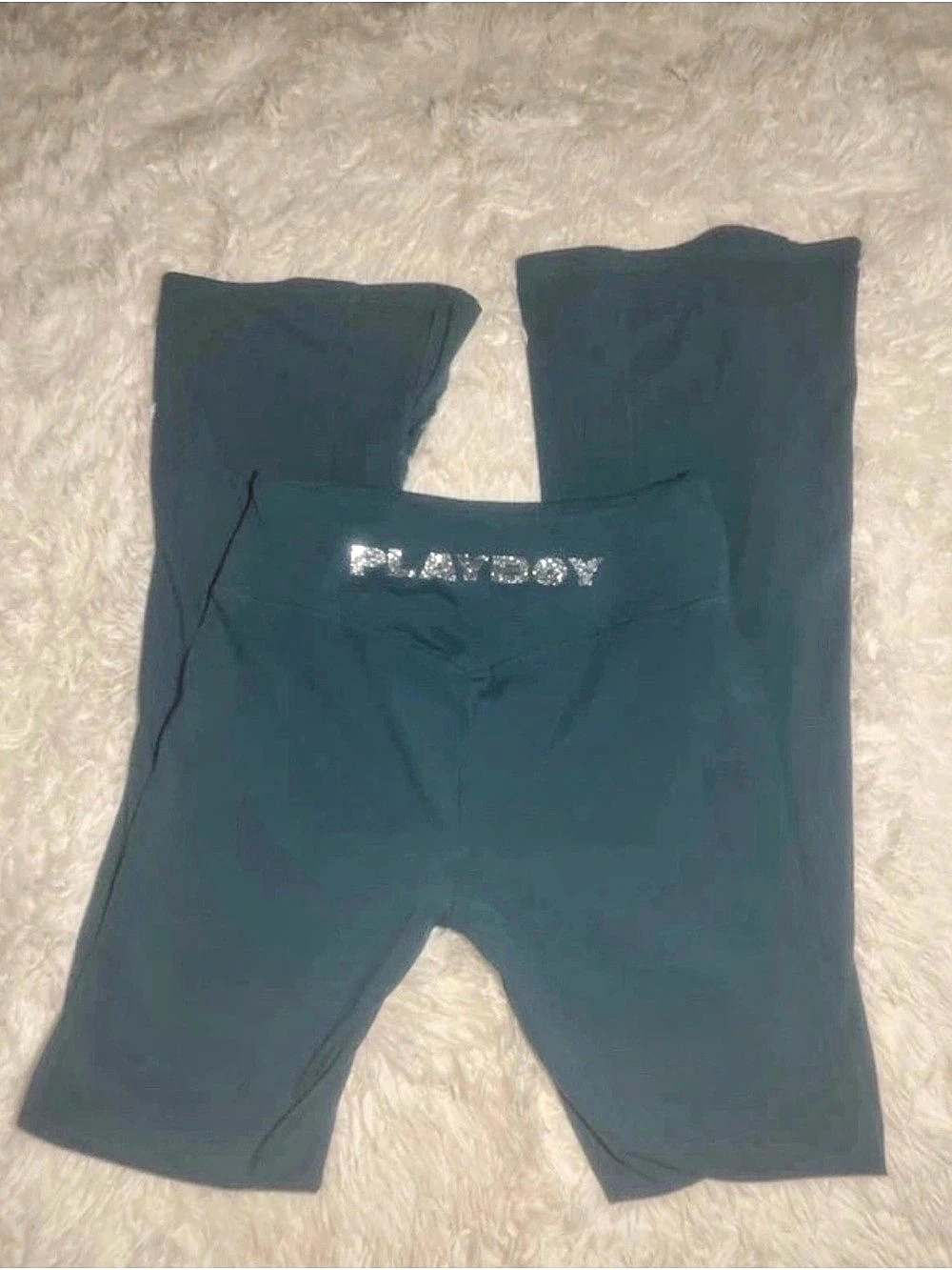 PLAYBOY Rhinestone Emerald green Playboy leggings size L